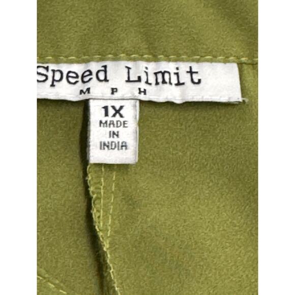 Speed Limit MPH Button Down Olive Green 3/4 Sleeve Women’s Plus 1X - Picture 9 of 10